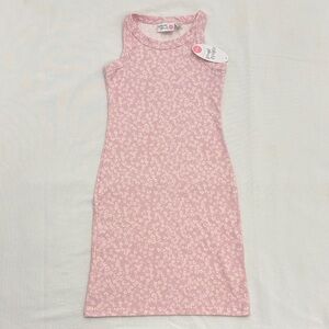 Pink Sleeveless Floral Dress